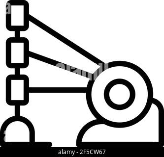 Icône d'équipement de métier à tisser. Outline Loom équipement vecteur icône pour la conception de Web isolé sur fond blanc Illustration de Vecteur