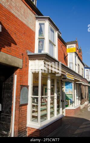 Lieu de naissance de Sir John Franklin (aujourd'hui boulangerie Couplands) à Spilsby, Lincolnshire, Angleterre. Banque D'Images