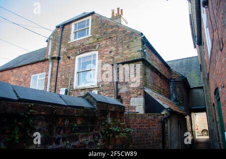 Fenêtre au dernier étage de la pièce dans laquelle Sir John Franklin est né à Spilsby, Lincolnshire, Angleterre. Banque D'Images