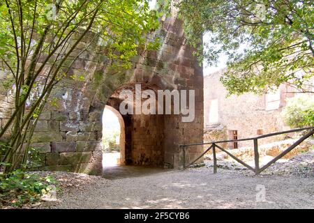 Parc Aymerich, Château médiéval, Laconi, Oristano, Sardaigne, Italie Banque D'Images