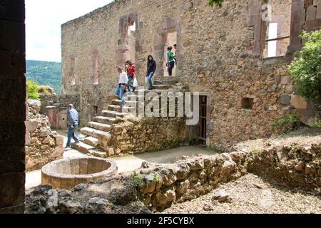 Parc Aymerich, Château médiéval, Laconi, Oristano, Sardaigne, Italie Banque D'Images