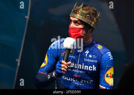 Tchèque Zdenek Stybar de Deceuninck - Quick-Step au début de la course de vélo 'E3 Saxo Bank Classic', 203,9 km de et à Hrelbeke, vendredi 26 mars Banque D'Images