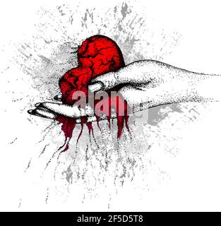 Le coeur dans la main Illustration de Vecteur