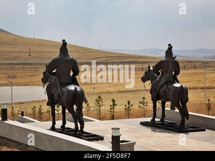 Statue de Gengis Khan Tsonjin Boldog près de complexe. La Mongolie Banque D'Images