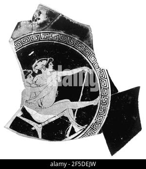 Red-Figure fragmentaire Attic Kylix. Attribué à The Boot Painter (grec (Attic)) Banque D'Images