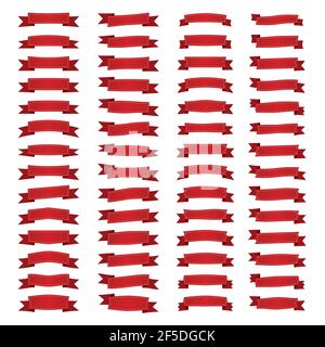 Rubans - bandeau rouge sur fond blanc. Illustration vectorielle. Illustration de Vecteur