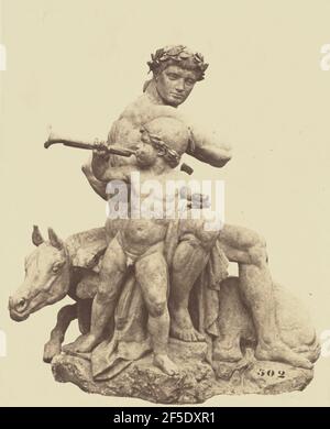 'La victoire', Sculpture d'Antoine-Louis Braye, Décoration du Louvre, Paris. Édouard Baldus (né en Allemagne, 1813 - 1889) Banque D'Images