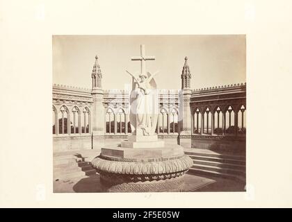 Cawnpore ; le puits du Mémorial, la statue de marbre de Marochetti, depuis l'entrée. Samuel Bourne (anglais, 1834 - 1912) Banque D'Images