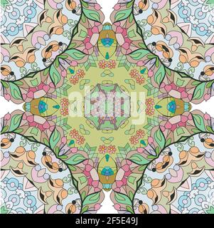 Textures vectorielles sans couture pour adultes pour la décoration. Décoration artistique peinte à la main. Illustration de Vecteur