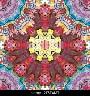 Textures vectorielles sans couture pour adultes pour la décoration. Décoration artistique peinte à la main. Illustration de Vecteur