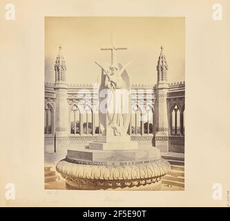 Cawnpore; le puits commémoratif, la statue en marbre de Marochetti, sous un aspect différent de la lumière. Samuel Bourne (anglais, 1834 - 1912) Banque D'Images