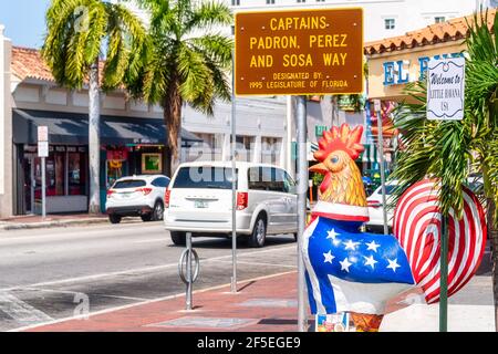 Vie quotidienne à Calle Ocho, Little Havana, Miami, USA Banque D'Images