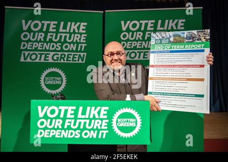 North Queensferry, Écosse, Royaume-Uni. 26 mars 2021. EN PHOTO : les Verts écossais marqueront aujourd'hui le début de leur conférence de parti en dévoilant une « carte de report » de fin de mandat soulignant les réalisations du parti au cours du dernier mandat parlementaire. Crédit : Colin Fisher/Alay Live News Banque D'Images