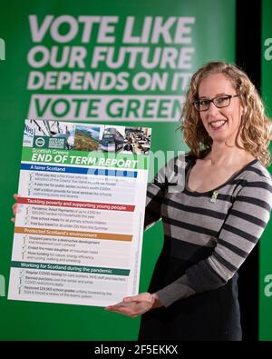 North Queensferry, Écosse, Royaume-Uni. 26 mars 2021. EN PHOTO : les Verts écossais marqueront aujourd'hui le début de leur conférence de parti en dévoilant une « carte de report » de fin de mandat soulignant les réalisations du parti au cours du dernier mandat parlementaire. Crédit : Colin Fisher/Alay Live News Banque D'Images