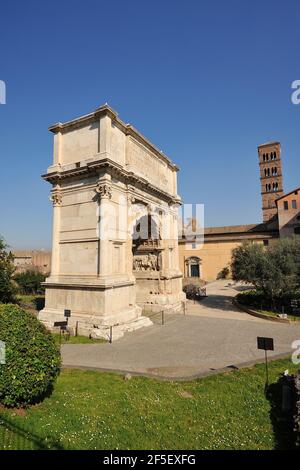 Italie, Rome, Forum romain, arc de Titus Banque D'Images