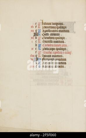 Page du calendrier de février Suite. Inconnu Banque D'Images