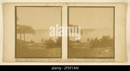 Niagara Falls, vue générale sur les chutes, du côté américain. Frederick Langenheim (américain, né en Allemagne, 1809 - 1879) Banque D'Images