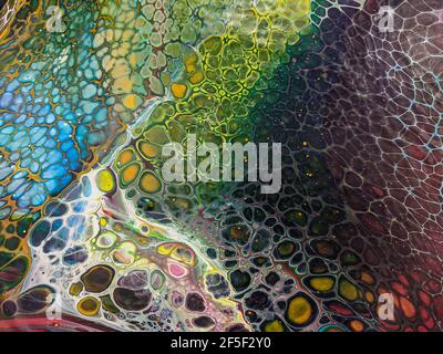 Coloré abstrait peinture acrylique fond texture marbre Art fluide Banque D'Images