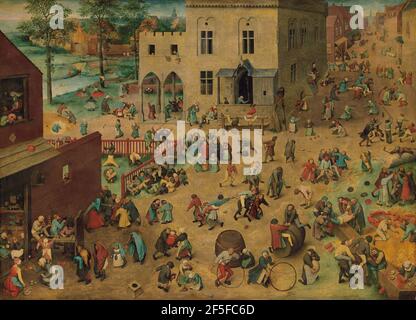 Titre: Jeux pour enfants Créateur: Pieter Bruegel The Elder Date: 1560 Moyen: Huile sur toile Dimensions:118x161 cms lieu: Kunsthorisches Museum, Vienne, Autriche Banque D'Images