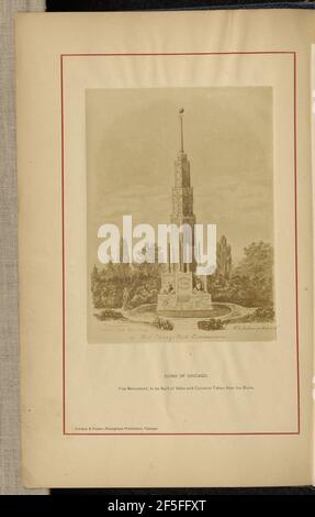 Monument au feu, à construire de coffres-forts et de colonnes pris des ruines. George N. Barnard (américain, 1819 - 1902) Banque D'Images