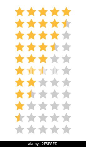 Set étoiles, symbole de qualité client, vecteur évaluation du produit avis plat icône pour hôtel, restaurant etc . Illustration de Vecteur