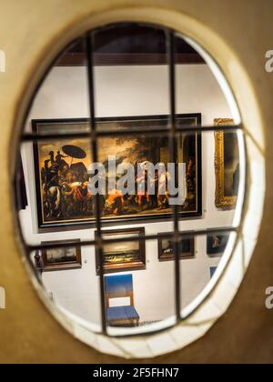 Le salon a été Rembrantd's salon et chambre à coucher Rembrandthuis (maison de Rembrandt) museum - Amsterdam, Pays-Bas Banque D'Images