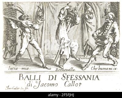 Balli di Sfessania ou danse de Sfessania de Jacques Callot à partir de 1623. Banque D'Images