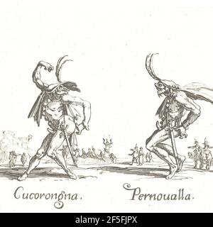 Balli di Sfessania ou danse de Sfessania de Jacques Callot à partir de 1623. Banque D'Images