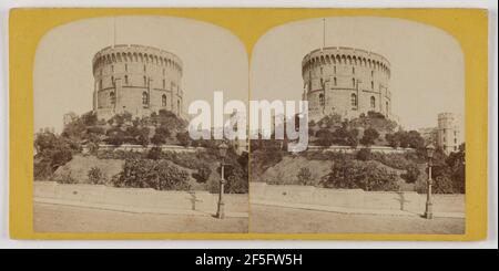 Château de Windsor, tour ronde de Lower Ward. Albert Hautecoeur (français, actif 1880 - 1890) Banque D'Images