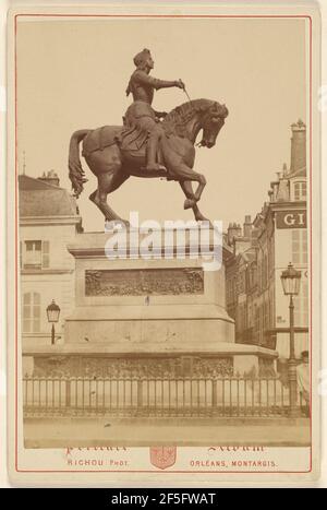 Statue de la (---illeg.) d'Orléans sur la place publique d'Orléans. Richou (français, active Orléans, France 1850 - 1860) Banque D'Images