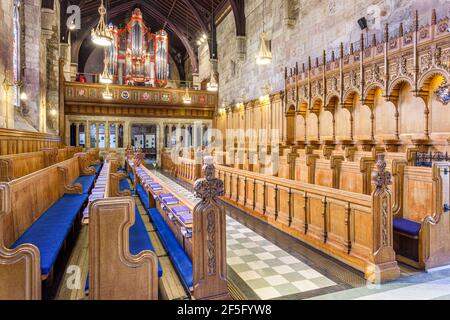 L'intérieur de la chapelle Saint-Salvators, une chapelle collégiale gothique tardive appartenant à l'Université de St Andrews, Fife, Écosse, Royaume-Uni Banque D'Images