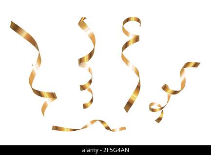 Golden Ribbon Collection Set isolé sur fond blanc. Illustration vectorielle EPS10 Illustration de Vecteur