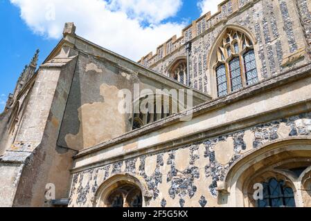 Vue extérieure de l'église Sainte-Trinité, long Melford, Suffolk, Angleterre Banque D'Images