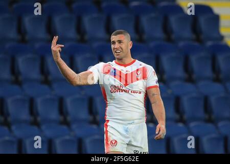 Joel Thompson (11) de St Helens réagit pendant le match en, le 3/26/2021. (Photo de Mark Cosgrove/News Images/Sipa USA) crédit: SIPA USA/Alay Live News Banque D'Images