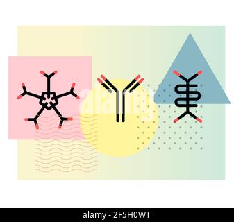 Immunoglobuline - anticorps - protéine complexe - icône comme EPS 10 fichier Illustration de Vecteur