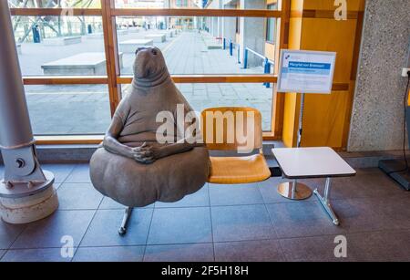 LEIDEN, PAYS-BAS - 27 JUIN 2018 : Homunculus loxodontus, statue à l'hôpital de Leiden. Célèbre personnage souvenir Zhdun, concept d'attente. Banque D'Images