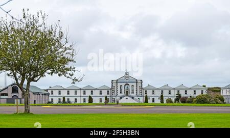 Église du fort de Mitchel dans les îles Spike, Port de Cork, Irlande Banque D'Images