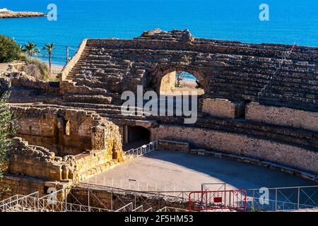 Centre historique de Tarragone, Tarraco, Catalogne, Espagne, site classé au patrimoine mondial de l'UNESCO. Banque D'Images