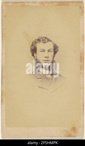 Homme non identifié avec des muttonchops extrêmement longs, imprimé en style vignette. Inconnu Banque D'Images