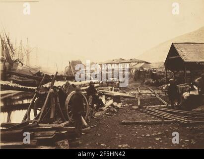 Landing place Railway Stores, Balaklava. Roger Fenton (anglais, 1819 - 1869) Banque D'Images