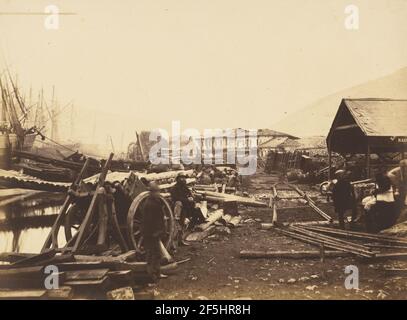 Landing place Railway Stores, Balaklava. Roger Fenton (anglais, 1819 - 1869) Banque D'Images