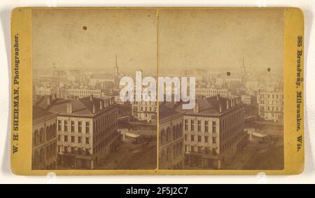 Vue sur Milwaukee, Wisconsin. William H. Sherman (américain, 1821 - 1898, Milwaukee, Wisconsin) Banque D'Images
