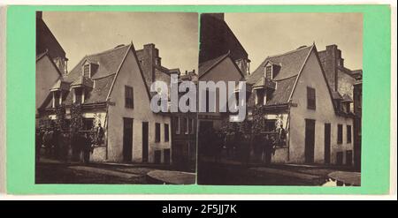 Ancienne maison française, rue Saint-Lewis, en face de l'hôtel Saint-Louis, quartier général de Montcalm. L. P. Vallée (canadien, 1837 - 1905) Banque D'Images