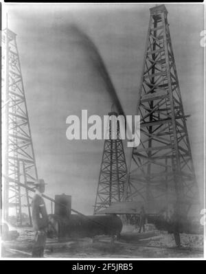 Queen of Waco Gusher (Spindletop, Beaumont, Port Arthur et environs, Texas - industrie pétrolière). Banque D'Images