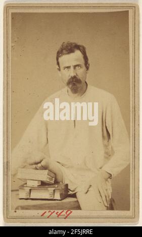 Victime non identifiée de la guerre de Sécession avec barbe vandyke, jambe droite amputée. Attribué à William H. Bell (américain, 1830 - 1910) Banque D'Images
