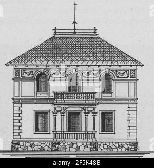 Villa Radebeul Dr.-Schmincke-Allee 23 Bauzeichnung. Banque D'Images