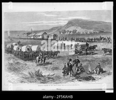 Construction de chemin de fer sur les grandes plaines - dessiné par A.R. Waud ; A.R. Waud. Banque D'Images