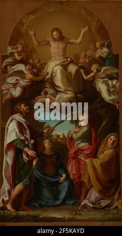 Christ en gloire avec Saints Celsus, Julian, Marcionilla et Basilissa. Pompeo Batoni (italien (Lucchese), 1708 - 1787) Banque D'Images