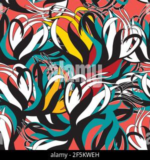 Arrière-plan vectoriel linéaire abstrait avec vagues et rayures sur fond sombre. Un exemple d'abstraction des vagues pour un site Web ou une affiche. Illustration de Vecteur