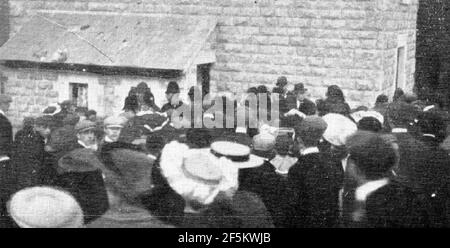 Lecture de la loi Riot à Leckhampton Hill 1906. Banque D'Images